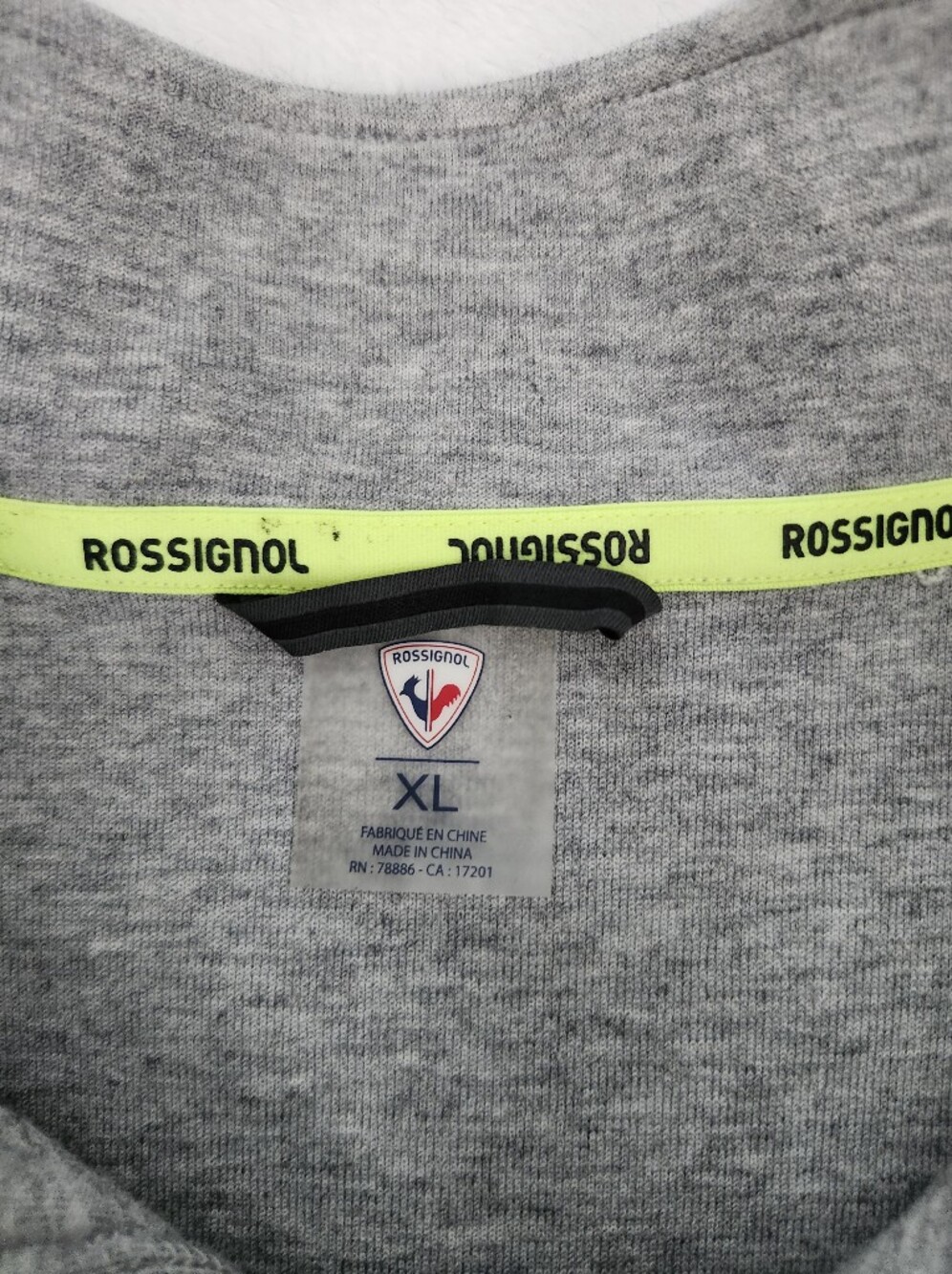 ROSSIGNOL Men's Full Zip Performance Jacket Heathered Grey Size XL | Gorpcore - Picture 2 of 11